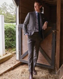 Virgil No. 3 Suit In Brown/Bluegrass Windowpane Flannel -HERNO || ULLA JOHNSON || A.P.C. Shop M F23 CATALOG S71700 4 D1 PDP