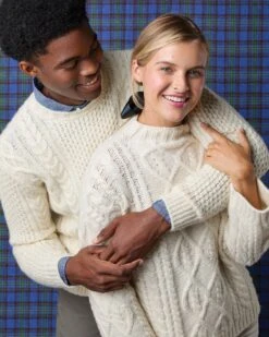 Jocelyn Aran Sweater In Ivory Wool/Baby Alpaca Blend 13 Jocelyn Aran Sweater In Ivory Wool/Baby Alpaca Blend -HERNO || ULLA JOHNSON || A.P.C. Shop M HOLIDAY 23 CATALOG PDP 26