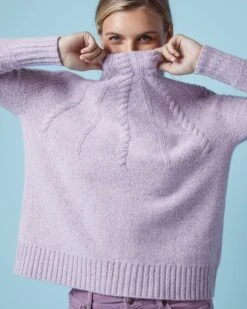 Elsey Funnel-Neck Sweater In Blossom Cashmere -HERNO || ULLA JOHNSON || A.P.C. Shop M HOLIDAY 23 CATALOG PDP 38