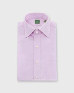 Spread Collar Dress Shirt In Pink End-on-End
