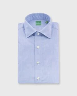 Spread Collar Dress Shirt In Blue End-on-End