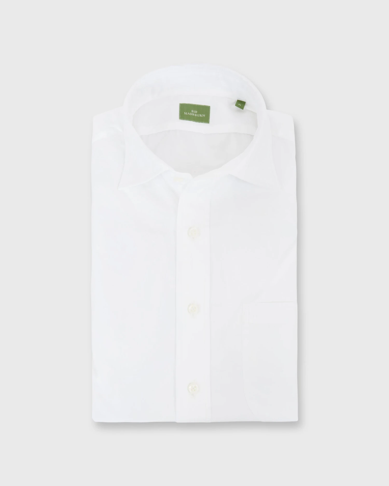 Spread Collar Sport Shirt In White Poplin 1 Spread Collar Sport Shirt In White Poplin
