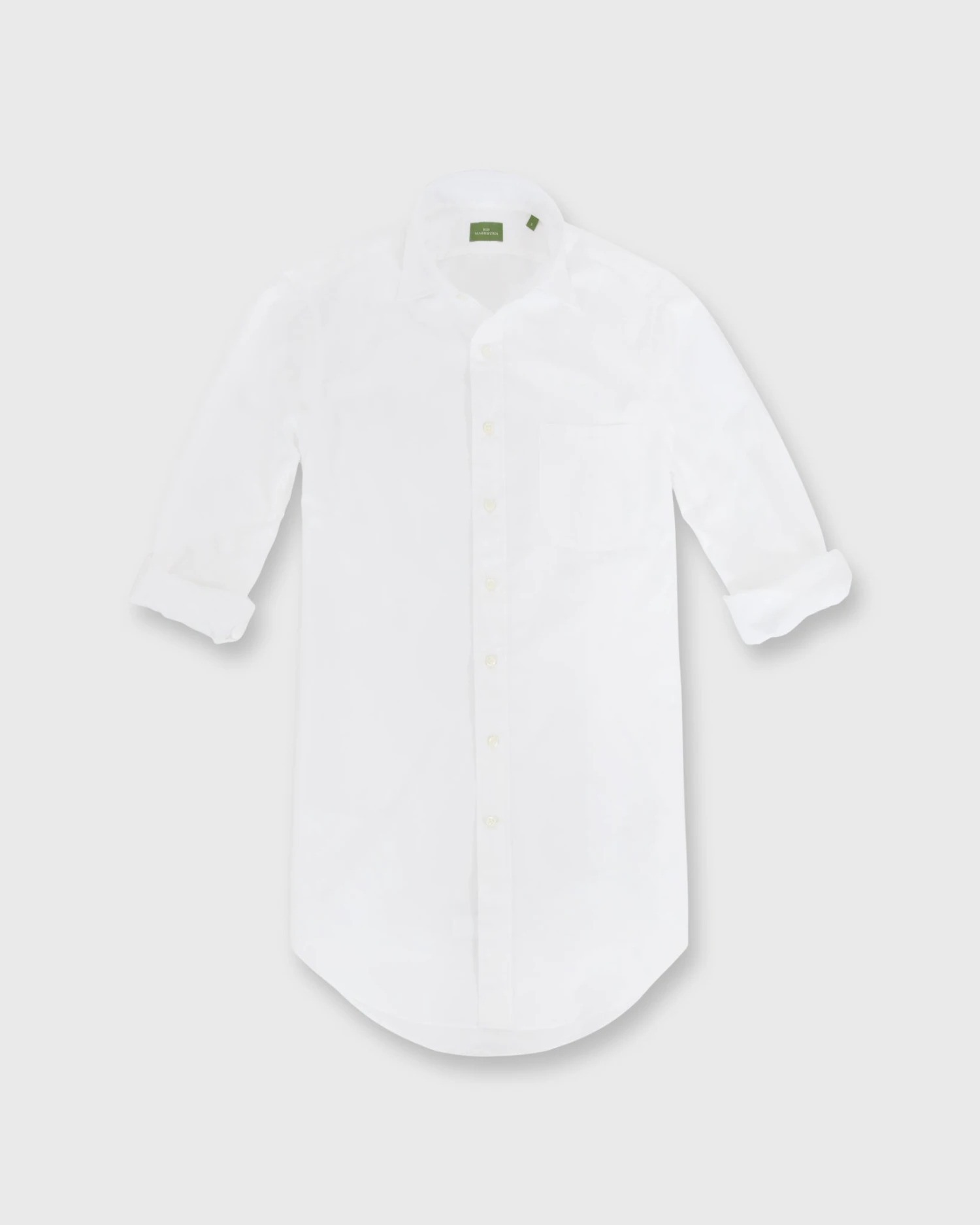Spread Collar Sport Shirt In White Poplin 2 Spread Collar Sport Shirt In White Poplin - Image 2