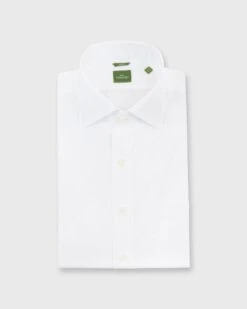 Slim-Fit Spread Collar Dress Shirt In White Poplin