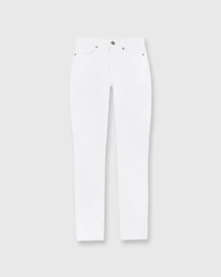 Straight Leg 5-Pocket Jean In White Stretch Denim