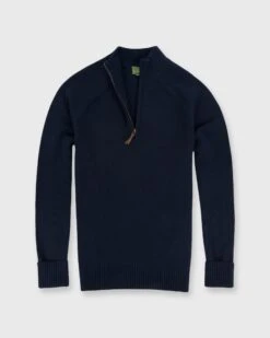 Half-Zip Sweater In Navy Cashmere