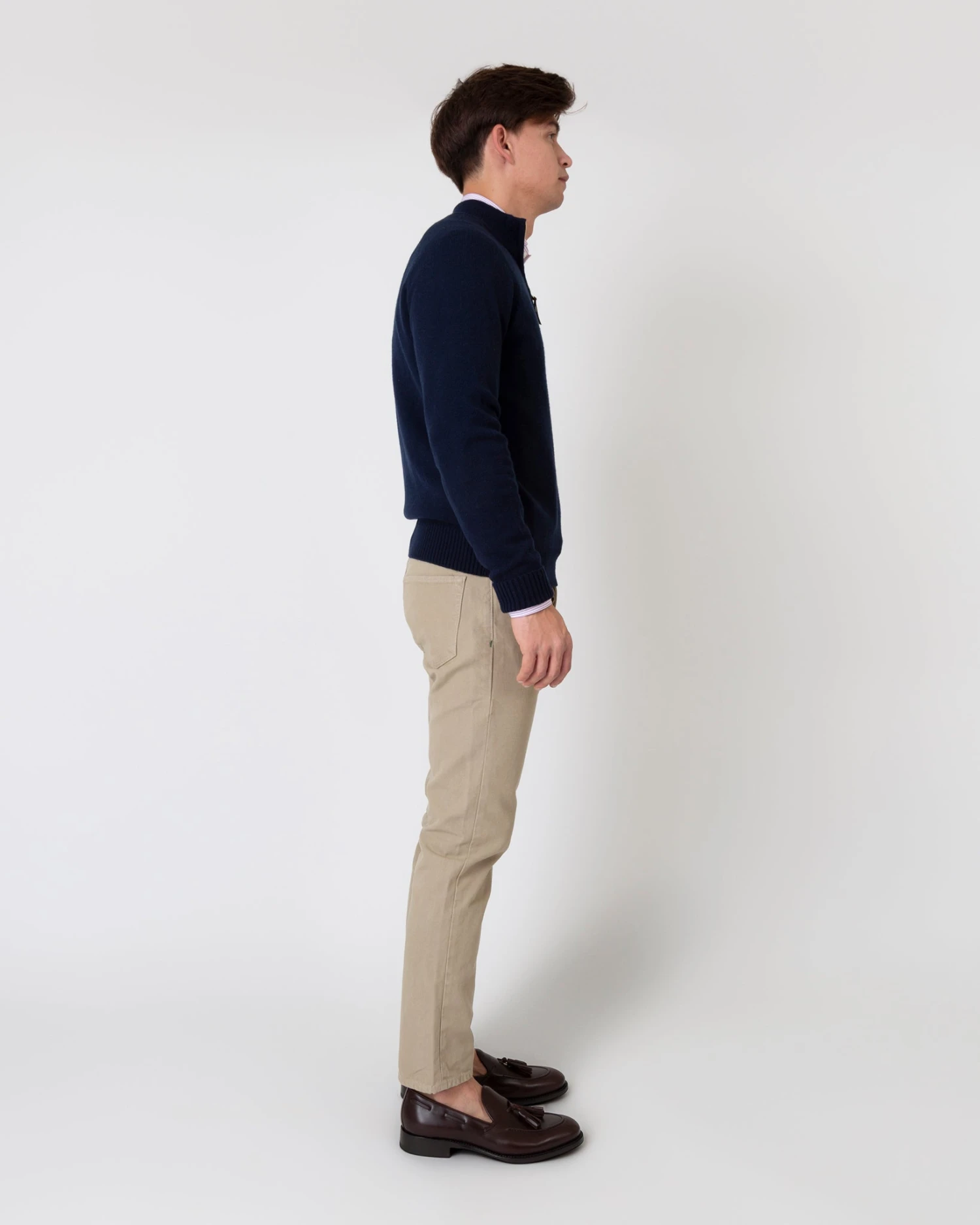 Half-Zip Sweater In Navy Cashmere 6 Half-Zip Sweater In Navy Cashmere - Image 6