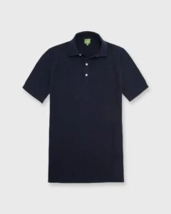 Rally Polo Sweater In Navy Cotton
