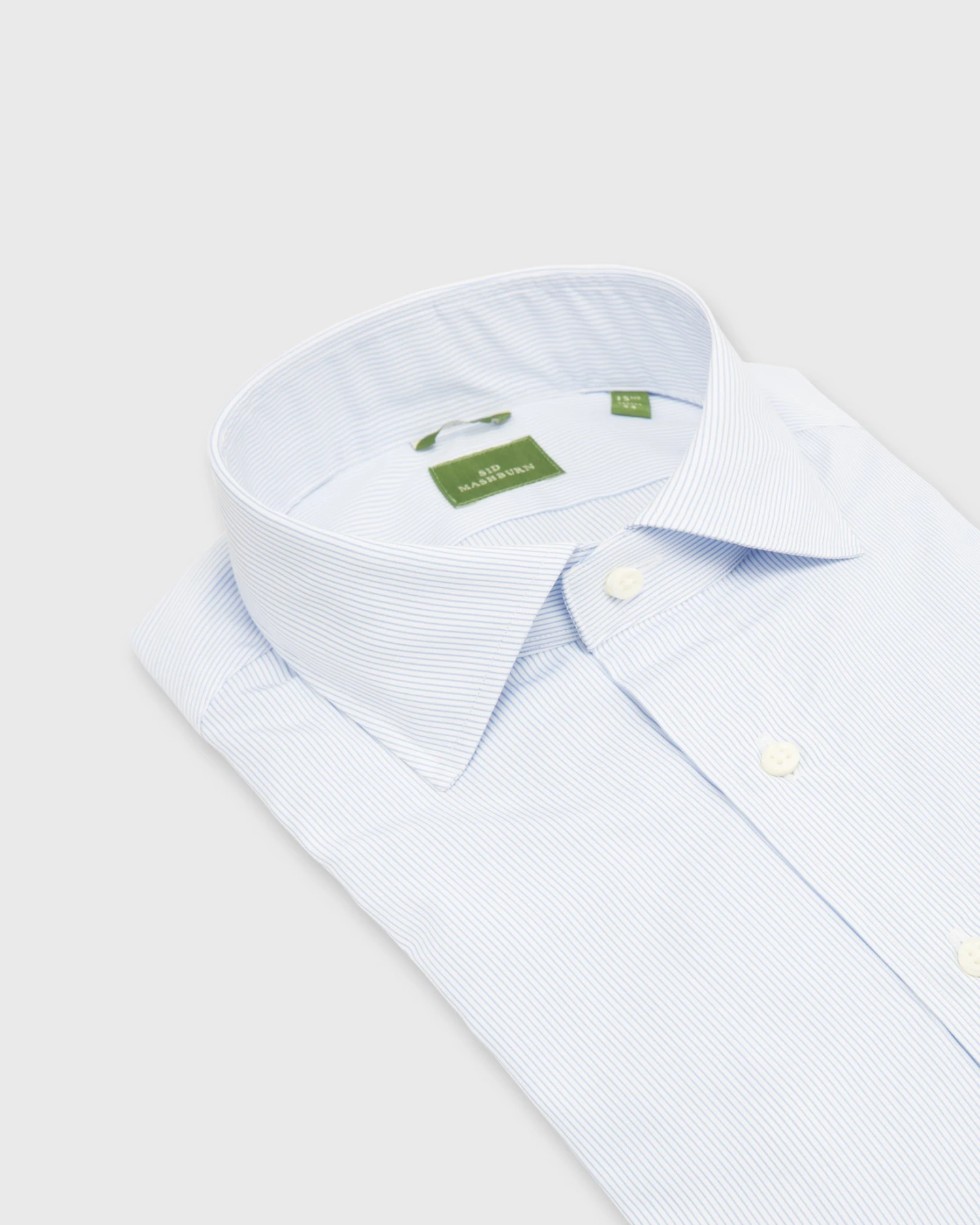 Slim-Fit Spread Collar Dress Shirt In Sky Pencil Stripe Poplin 2 Slim-Fit Spread Collar Dress Shirt In Sky Pencil Stripe Poplin - Image 2