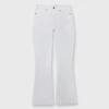 Flare Cropped 5-Pocket Jean In White Stretch Denim