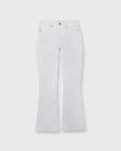 Flare Cropped 5-Pocket Jean In White Stretch Denim