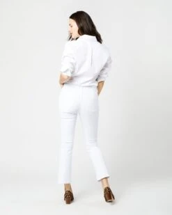 Flare Cropped 5-Pocket Jean In White Stretch Denim -HERNO || ULLA JOHNSON || A.P.C. Shop S42280 2054