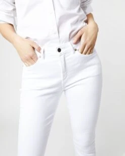Flare Cropped 5-Pocket Jean In White Stretch Denim -HERNO || ULLA JOHNSON || A.P.C. Shop S42280 2099