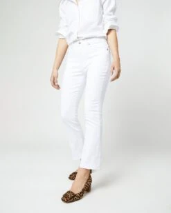 Flare Cropped 5-Pocket Jean In White Stretch Denim -HERNO || ULLA JOHNSON || A.P.C. Shop S42280 2113