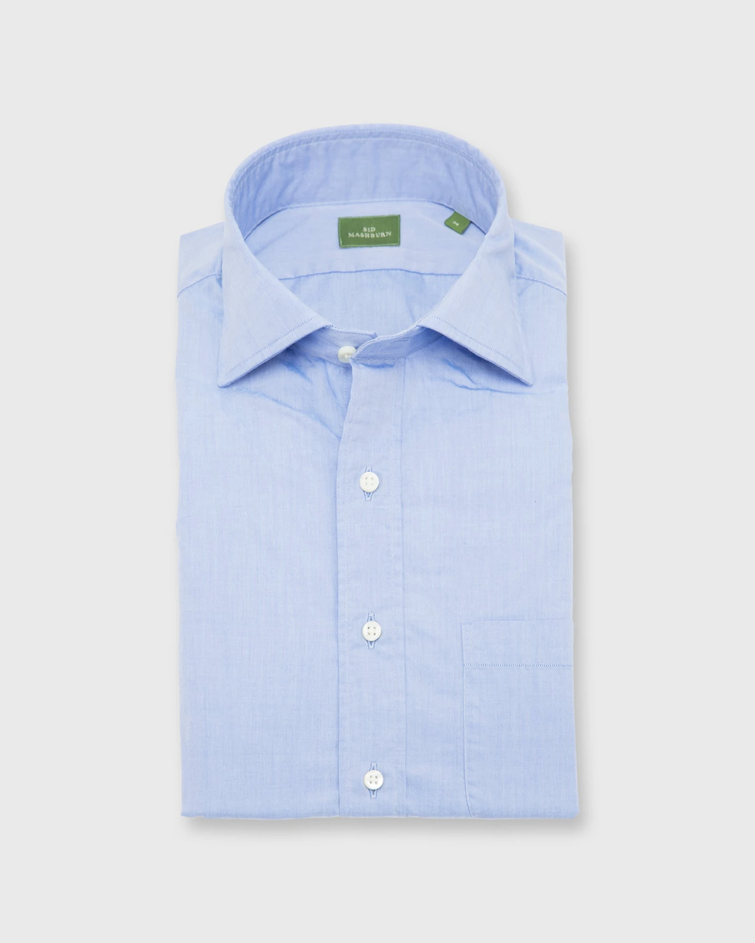 Spread Collar Sport Shirt In Light Blue Chambray 1 Spread Collar Sport Shirt In Light Blue Chambray