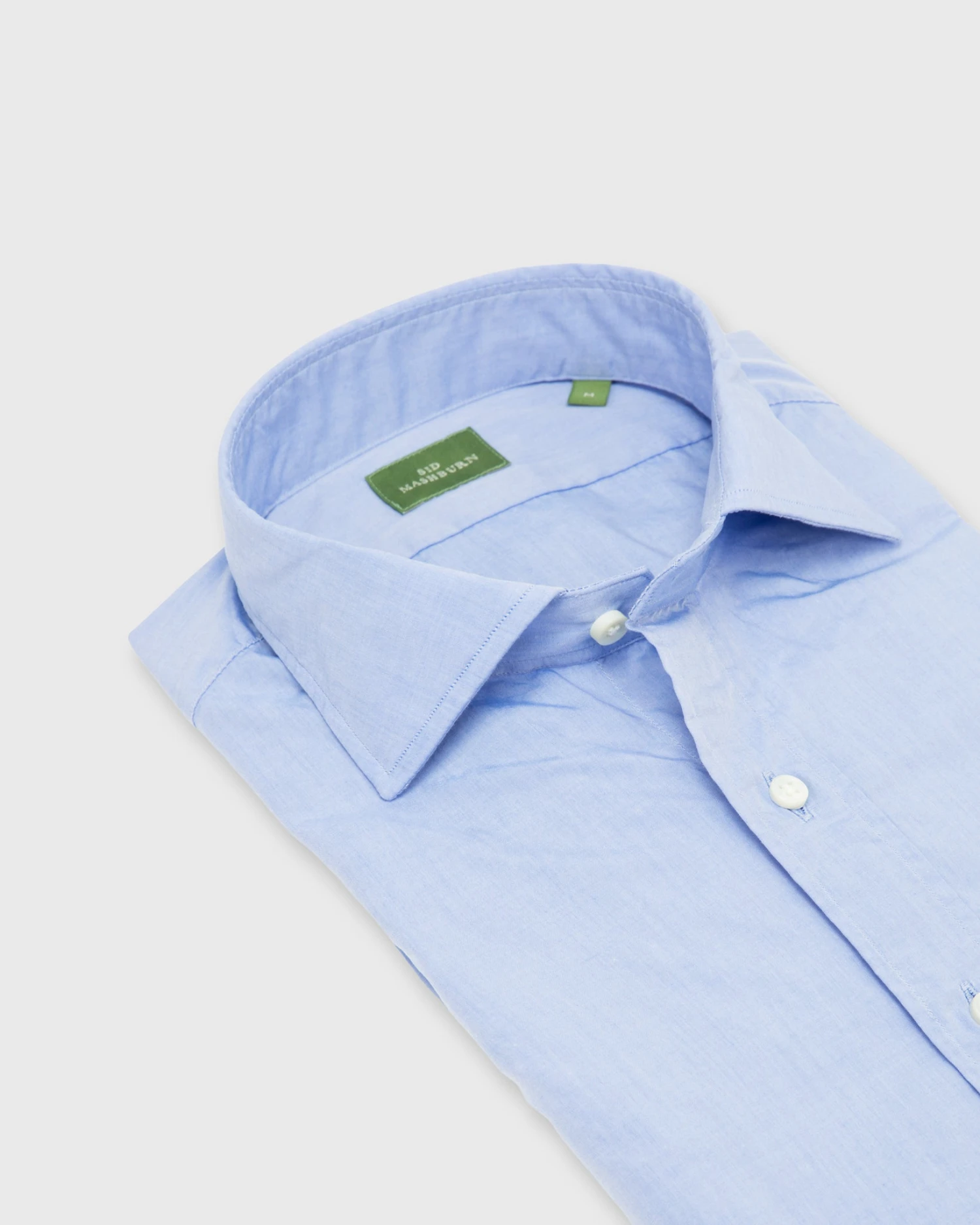 Spread Collar Sport Shirt In Light Blue Chambray 2 Spread Collar Sport Shirt In Light Blue Chambray - Image 2