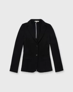 Parker Jacket In Black Wool Pique