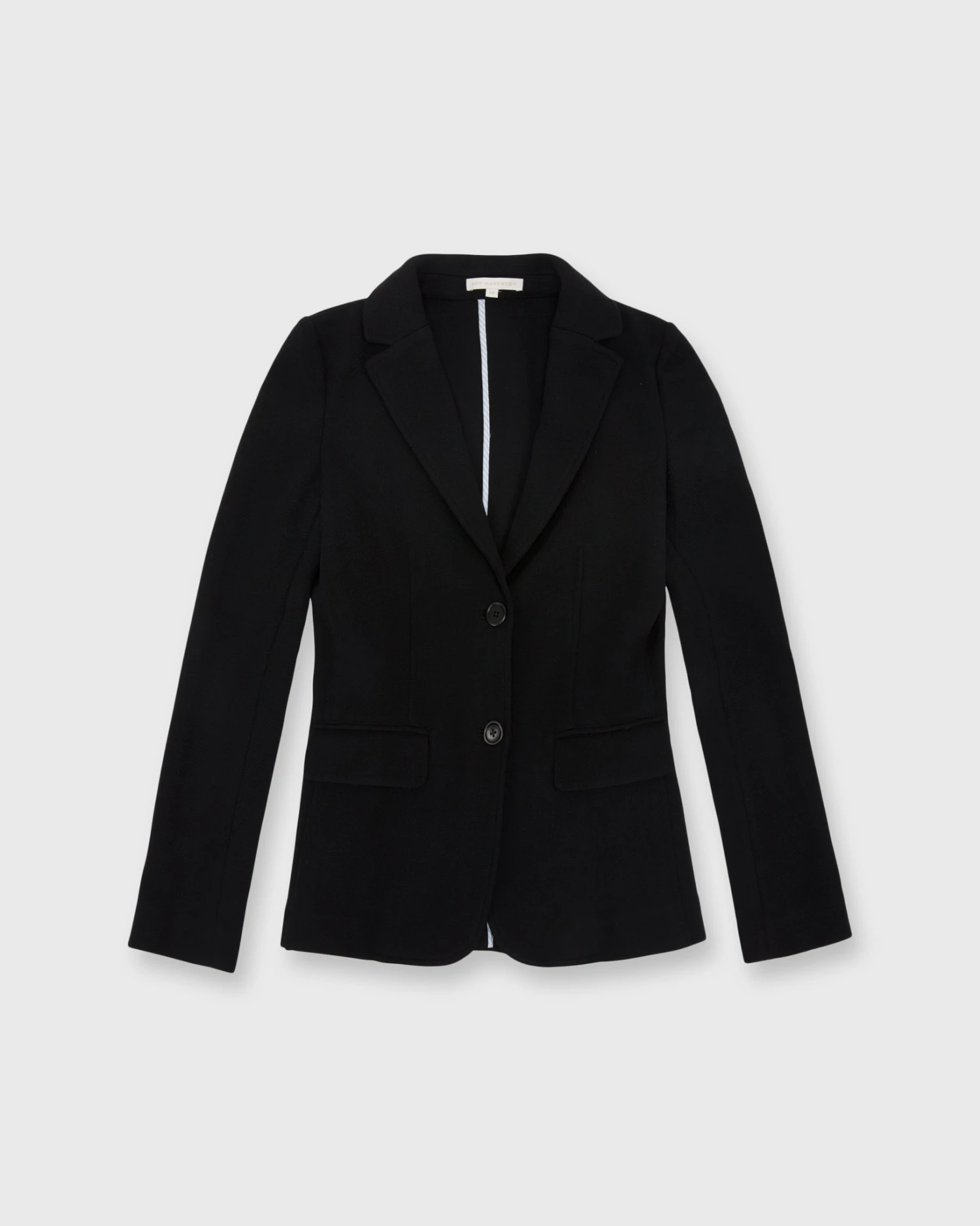 Parker Jacket In Black Wool Pique 1 Parker Jacket In Black Wool Pique