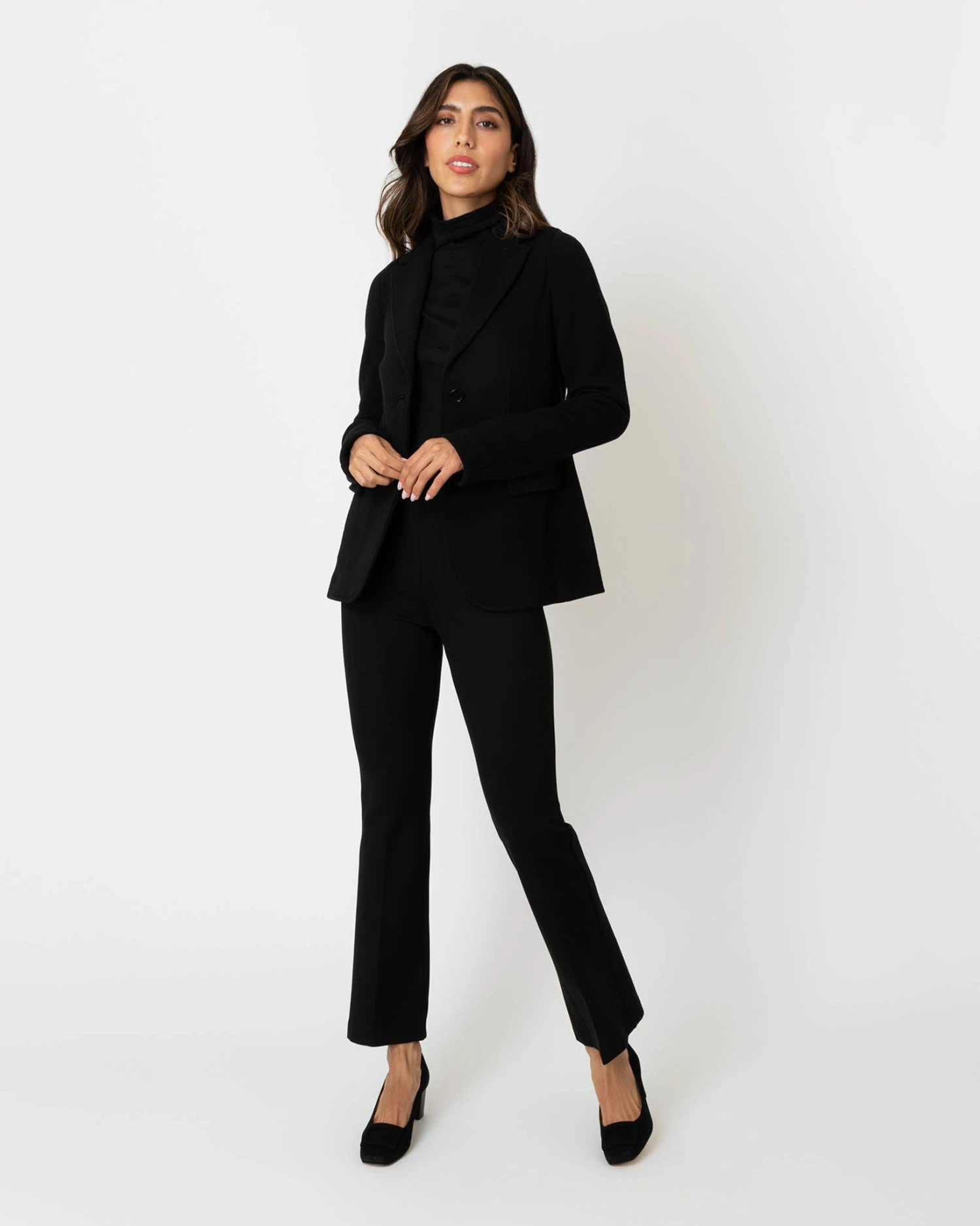 Parker Jacket In Black Wool Pique 2 Parker Jacket In Black Wool Pique - Image 2