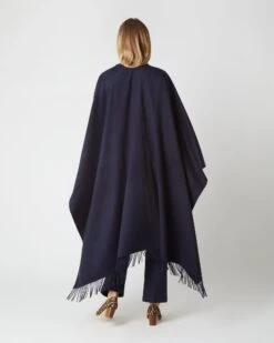 Cashmere Cape In Navy 6 Cashmere Cape In Navy -HERNO || ULLA JOHNSON || A.P.C. Shop S47442 2