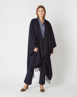 Cashmere Cape In Navy