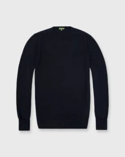 Crewneck Sweater In Navy Cotton