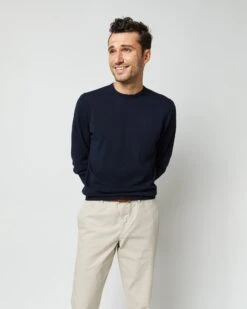 Crewneck Sweater In Navy Cotton -HERNO || ULLA JOHNSON || A.P.C. Shop S48620 5720