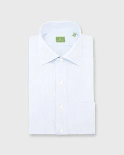 Spread Collar Dress Shirt In Pale Blue Micro Cellulare