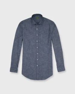 Otto Handmade Sport Shirt In Medium Washed Indigo Chambray 8 Otto Handmade Sport Shirt In Medium Washed Indigo Chambray -HERNO || ULLA JOHNSON || A.P.C. Shop S51011 3