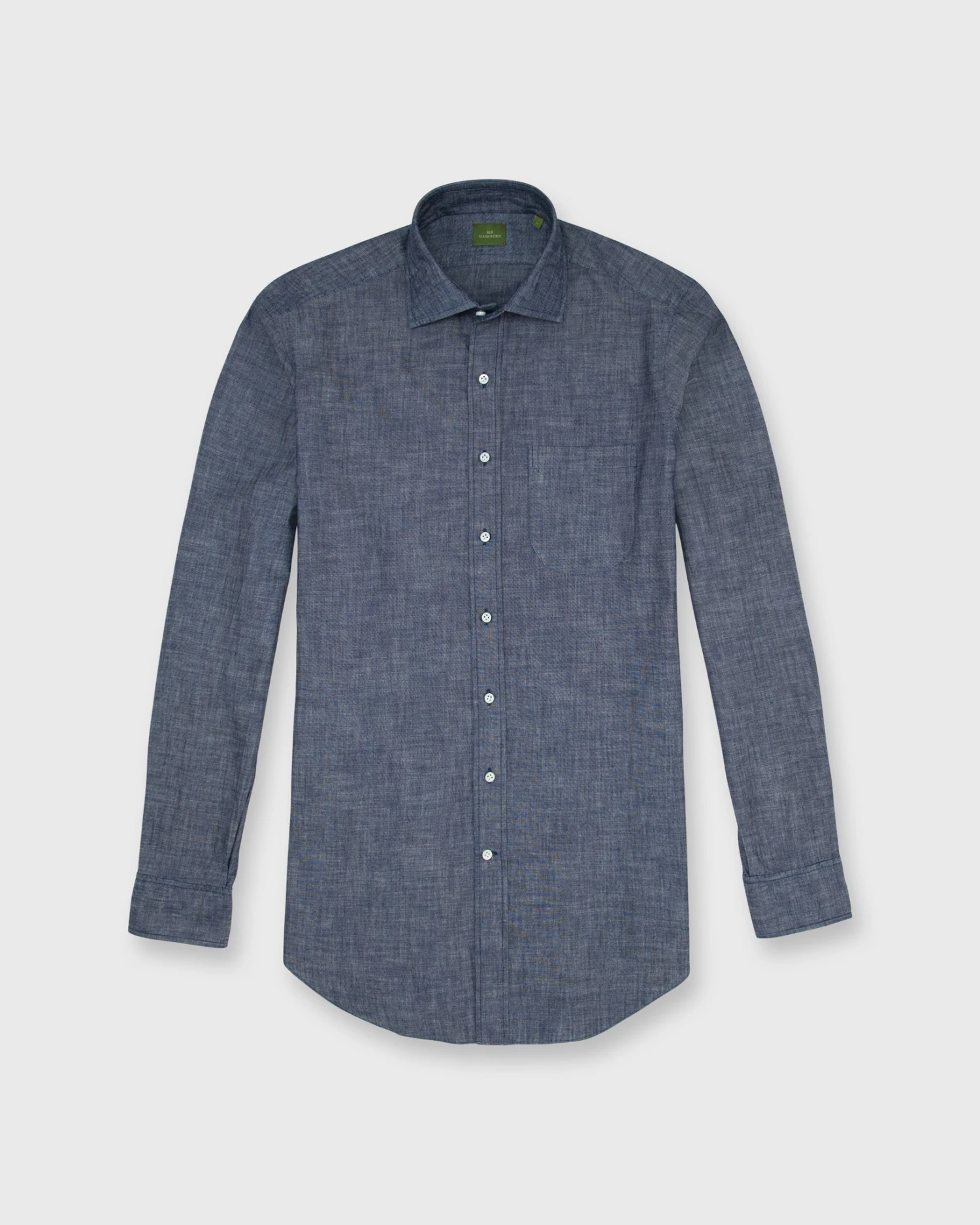 Otto Handmade Sport Shirt In Medium Washed Indigo Chambray 3 Otto Handmade Sport Shirt In Medium Washed Indigo Chambray - Image 3