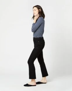 Flare Cropped 5-Pocket Jean In Black Stretch Denim 10 Flare Cropped 5-Pocket Jean In Black Stretch Denim -HERNO || ULLA JOHNSON || A.P.C. Shop S53358 2188