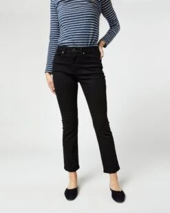 Flare Cropped 5-Pocket Jean In Black Stretch Denim 15 Flare Cropped 5-Pocket Jean In Black Stretch Denim -HERNO || ULLA JOHNSON || A.P.C. Shop S53358 2255
