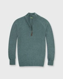 Half-Zip Sweater In Heather Pine Cashmere
