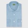 Band-Hem Work Shirt In Extra Light Washed Chambray