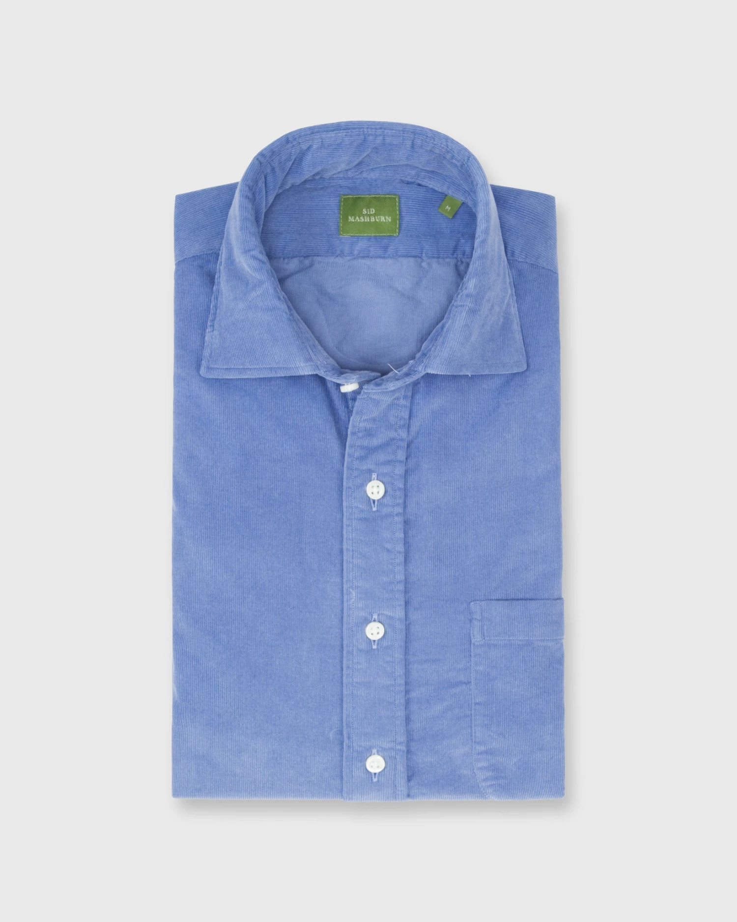 Spread Collar Sport Shirt In Periwinkle Corduroy 1 Spread Collar Sport Shirt In Periwinkle Corduroy