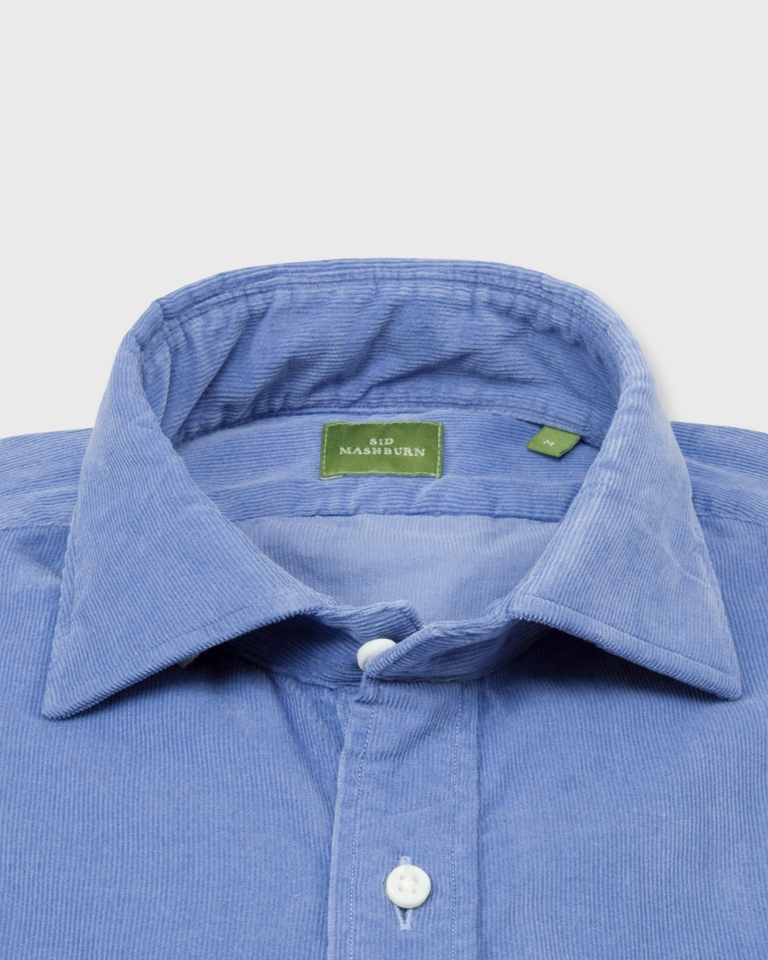 Spread Collar Sport Shirt In Periwinkle Corduroy 2 Spread Collar Sport Shirt In Periwinkle Corduroy - Image 2