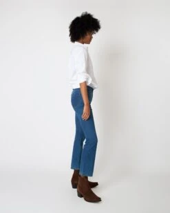 Flare Cropped 5-Pocket Jean In 3-Year Indigo Stretch Denim -HERNO || ULLA JOHNSON || A.P.C. Shop S60369 3