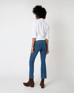Flare Cropped 5-Pocket Jean In 3-Year Indigo Stretch Denim -HERNO || ULLA JOHNSON || A.P.C. Shop S60369 4