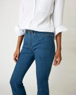 Flare Cropped 5-Pocket Jean In 3-Year Indigo Stretch Denim -HERNO || ULLA JOHNSON || A.P.C. Shop S60369 8
