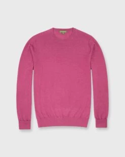 Fine-Gauge Crewneck Sweater In Rose Cashmere