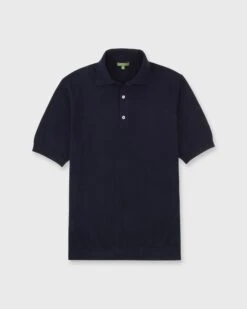 Hyannis Polo Sweater In Navy Cotton