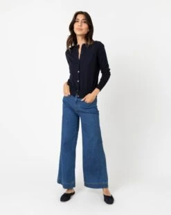 Rosie Cardigan In Neat Navy Cotton/Cashmere -HERNO || ULLA JOHNSON || A.P.C. Shop S61611 2