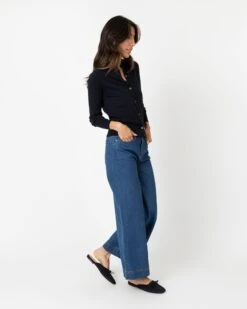 Rosie Cardigan In Neat Navy Cotton/Cashmere -HERNO || ULLA JOHNSON || A.P.C. Shop S61611 4