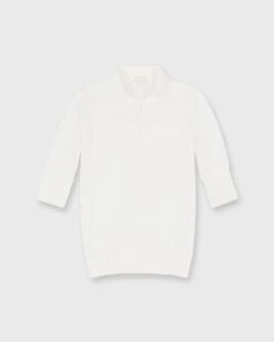 Half-Sleeved Georgina Sweater In Ivory Cotton/Silk