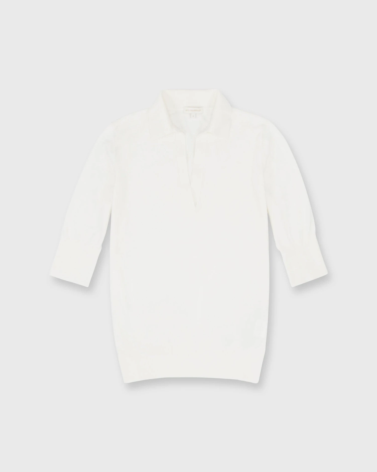 Half-Sleeved Georgina Sweater In Ivory Cotton/Silk 1 Half-Sleeved Georgina Sweater In Ivory Cotton/Silk