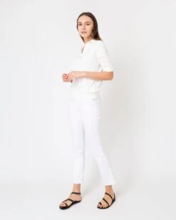 Half-Sleeved Georgina Sweater In Ivory Cotton/Silk 8 Half-Sleeved Georgina Sweater In Ivory Cotton/Silk -HERNO || ULLA JOHNSON || A.P.C. Shop S61619 3