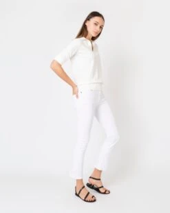 Half-Sleeved Georgina Sweater In Ivory Cotton/Silk 9 Half-Sleeved Georgina Sweater In Ivory Cotton/Silk -HERNO || ULLA JOHNSON || A.P.C. Shop S61619 4