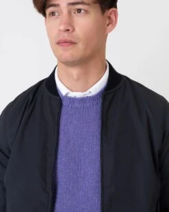 Bomber Jacket In Navy Dry Waxed Cotton -HERNO || ULLA JOHNSON || A.P.C. Shop S63695 2