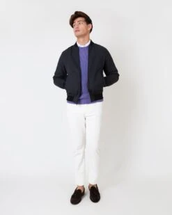 Bomber Jacket In Navy Dry Waxed Cotton -HERNO || ULLA JOHNSON || A.P.C. Shop S63695 7