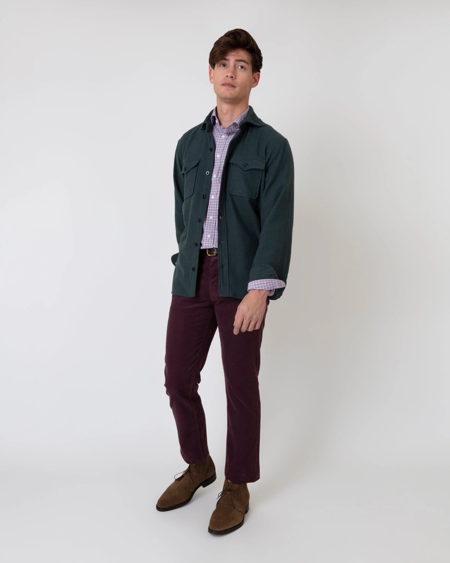 CPO Shirt In Heathered Forest Flannel 1 CPO Shirt In Heathered Forest Flannel
